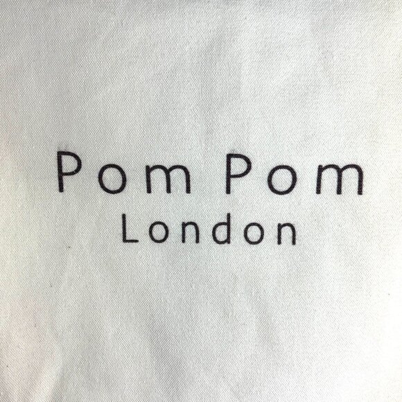 Pom Pom London Authentic Drawstring Dust Bag, Cream - Picture 3 of 7